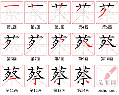 蔡 筆畫 多少|蔡字笔画、笔顺、笔划